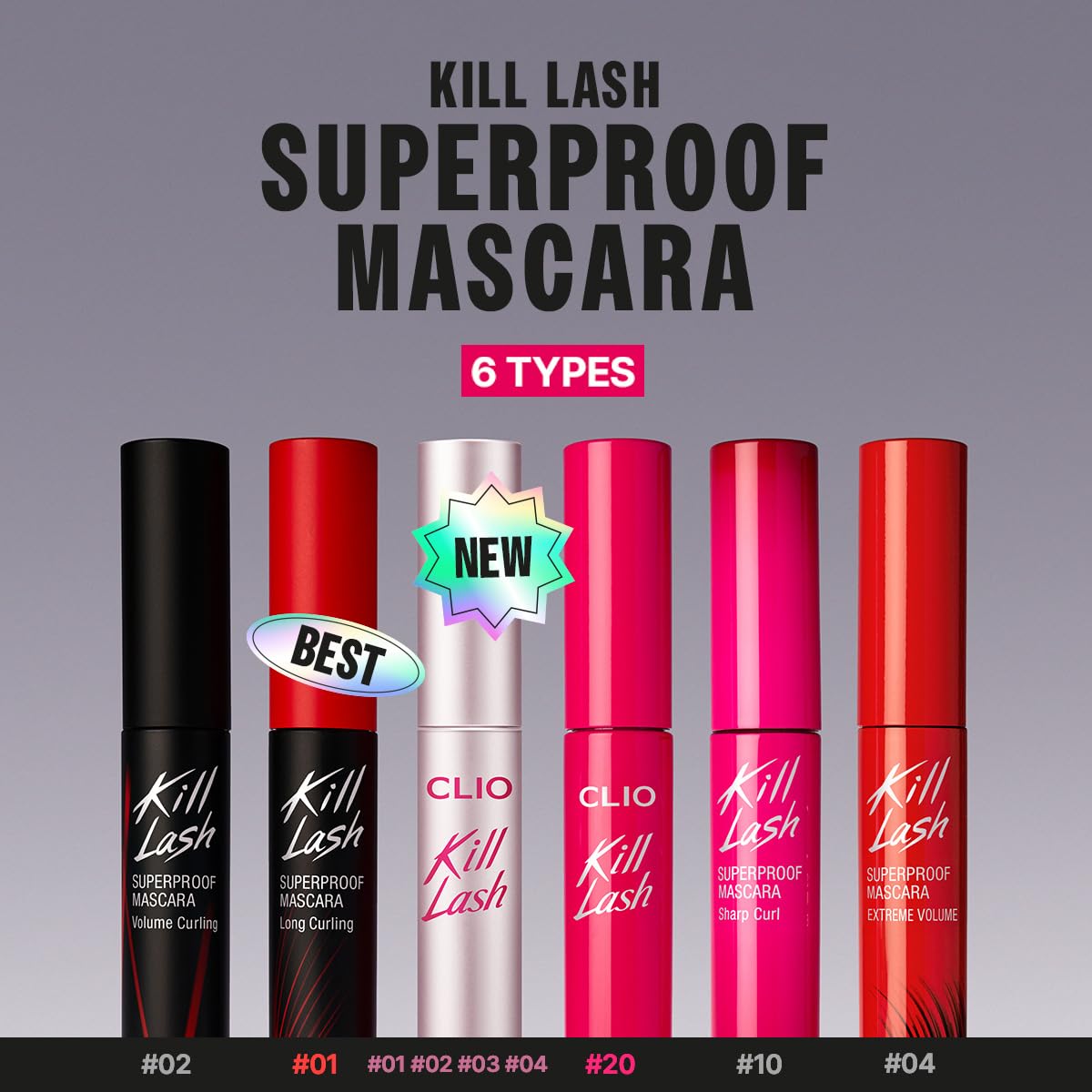 CLIO Kill Lash Superproof Mascara | Lengthening, Volumizing, Thick, Waterproof, Smudge Proof, Long Lasting
